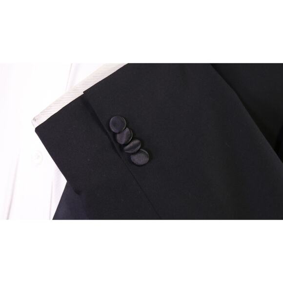 Calvin Klein Mens Extreme Slim Fit Black Tuxedo Formal Wedding Blazer Jacket 46L - Picture 6 of 9